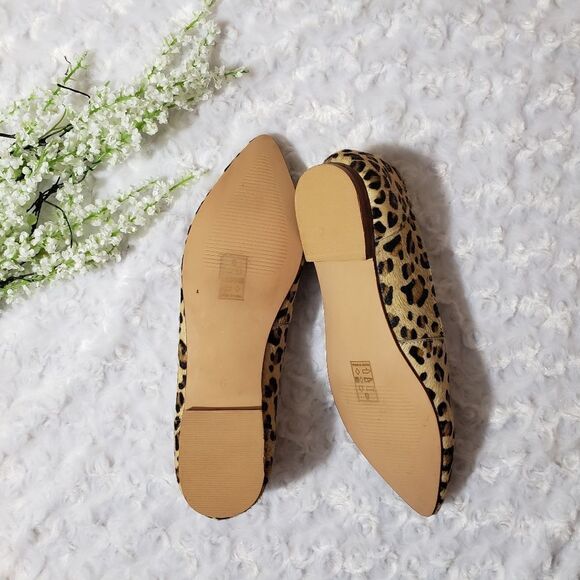 Max and Drew Women size 7 Jaguar Mimi Flat Genuine Leather Calf Hair Animal Prin - Picture 6 of 6